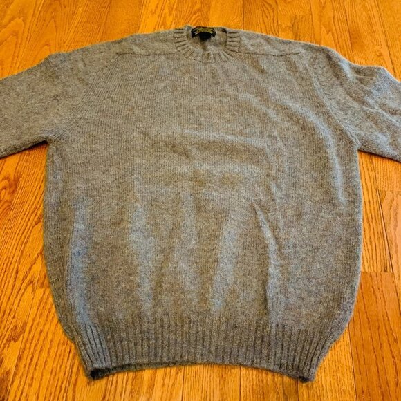 Vintage BROOKS BROTHERS SHETLAND WOOL SWEATER 46 XL Knitted in SCOTLAND Crewneck - Picture 7 of 15